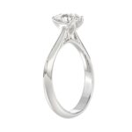 LADIES SOLITAIRE RING 1CT PEAR DIAMOND 14K WHITE GOLD - Image 3