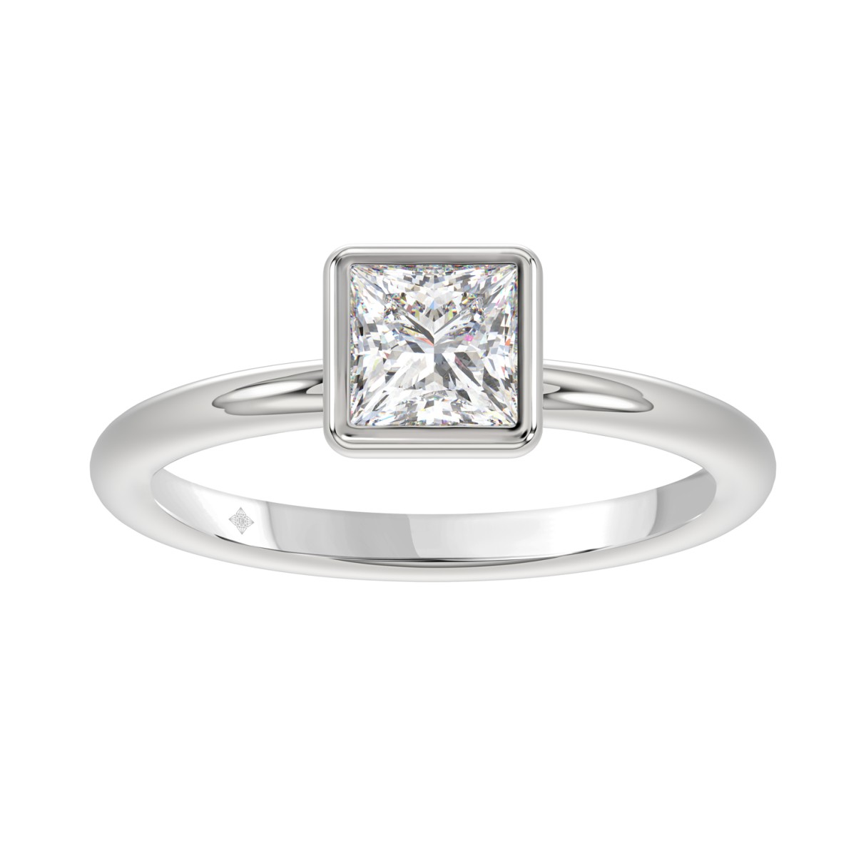 LADIES SOLITAIRE RING 1CT PRINCESS DIAMOND 14K WHITE GOLD (CENTER STONE PRINCESS DIAMOND 1CT ) - Image 1