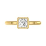 LADIES SOLITAIRE RING 1CT PRINCESS DIAMOND 14K YELLOW GOLD (CENTER STONE PRINCESS DIAMOND 1CT ) - Image 5