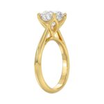 LADIES SOLITAIRE RING 3CT ROUND DIAMOND 14K YELLOW GOLD - Image 3