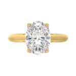 LADIES SOLITAIRE RING 4CT OVAL DIAMOND 14K YELLOW GOLD - Image 5
