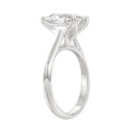 LADIES SOLITAIRE RING 4CT PEAR DIAMOND 14K WHITE GOLD - Image 3
