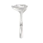 LADIES SOLITAIRE RING 4CT PEAR DIAMOND 14K WHITE GOLD - Image 4