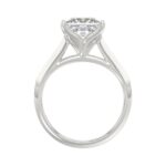 LADIES SOLITAIRE RING 4CT PRINCESS DIAMOND 14K WHITE GOLD - Image 2