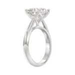 LADIES SOLITAIRE RING 4CT ROUND DIAMOND 14K WHITE GOLD - Image 3