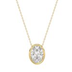 LADIES SOLITAIRE PENDANT 2CT OVAL DIAMOND 14K YELLOW GOLD