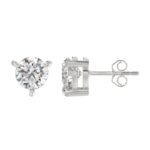 18K WHITE GOLD 3.00CT ROUND DIAMOND SOLITAIRE EARRINGS (TALON CLAWS LOCK) - Image 2