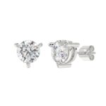 18K WHITE GOLD 3.00CT ROUND DIAMOND SOLITAIRE EARRINGS (TALON CLAWS LOCK) - Image 3