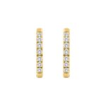 18K YELLOW GOLD 1.00CT ROUND DIAMOND HOOP EARRINGS