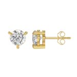 18K YELLOW GOLD 2.00CT ROUND DIAMOND SOLITAIRE EARRINGS (TALON CLAWS LOCK) - Image 2