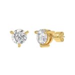 18K YELLOW GOLD 2.00CT ROUND DIAMOND SOLITAIRE EARRINGS (TALON CLAWS LOCK) - Image 3