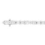 LADIES BRACELET 9 1/2CT EMERALD/OVAL DIAMOND 14K WHITE GOLD - Image 3
