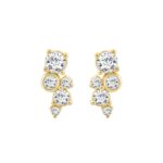1.00CT Yellow Gold 10K Round Diamond Fashion Earrings for Women (Color F-G Clarity VS1/VS2)