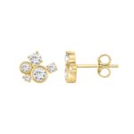 1.00CT Yellow Gold 10K Round Diamond Fashion Earrings for Women (Color F-G Clarity VS1/VS2) - Image 2