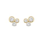10K Yellow Gold 3/4CT Round Lab Grown Diamond Earring for Women (Color F-G -Clarity VS1/VS2)