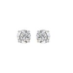 14K WHITE GOLD 2.00CT ROUND DIAMOND LADIES EARRING