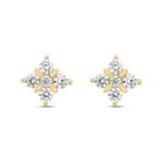 14K YELLOW GOLD 1 1/2CT ROUND DIAMOND LADIES EARRINGS