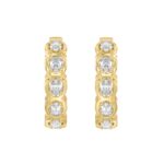 14K YELLOW GOLD 1.00CT OVAL DIAMOND HOOP EARRINGS
