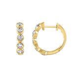 14K YELLOW GOLD 1.00CT ROUND DIAMOND LADIES EARRINGS - Image 2