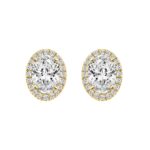 14K YELLOW GOLD 2 1/4CT ROUND/OVAL DIAMOND LADIES EARRINGS