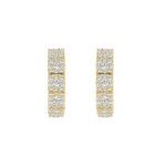 14K YELLOW GOLD 2.00CT ROUND DIAMOND LADIES HOOP EARRINGS
