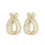 14K YELLOW GOLD 2CT ROUND DIAMOND LADIES EARRINGS