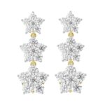 14K YELLOW GOLD 3CT ROUND DIAMOND LADIES LINEAR EARRINGS