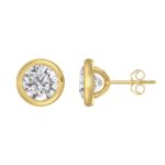 14K YELLOW GOLD 4.00CT ROUND DIAMOND SOLITAIRE EARRINGS - Image 2