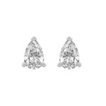 18K WHITE GOLD 3.00CT PEAR DIAMOND STUDS EARRINGS