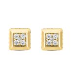 LADIES EARRINGS 1 1/2CT ROUND DIAMOND 14K YELLOW GOLD