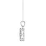 14K WHITE GOLD 1.00CT ROUND DIAMOND LADIES FLOWER PENDANT WITH CHAIN - Image 2