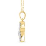 LADIES PENDANT 1/2CT MARQUISE DIAMOND 14K YELLOW GOLD WITH CHAIN - Image 2