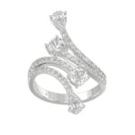 14K WHITE GOLD 2.00CT ROUND/PEAR DIAMOND LADIES RING