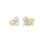 Classic 14K Yellow Gold  Round Lab Grown Diamond Ladies Fashion Earring 3/4Ct (Color F-G -Clarity Vs1/Vs2) - Image 3