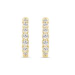 Elegant 3/4Ct Round Brilliant Diamond Hoop Earrings In 10K Yellow Gold - Everyday Fine Jewelry (Color F-G -Clarity Vs1/Vs2) - Image 3