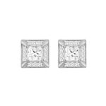 LADIES EARRINGS 1 1/4CT ROUND/PRINCESS DIAMOND 10K WHITE GOLD