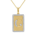 10K Yellow Gold letter 'G' Fashion Pendant With Chain - 0.20 CT Round Diamond Ladies Jewelry Gift