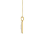 10K Yellow Gold letter 'J' Fashion Pendant With Chain - 0.20 CT Round Diamond Ladies Jewelry Gift - Image 2