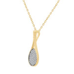 LADIES PENDANT WITH CHAIN 0.20CT ROUND DIAMOND 10K YELLOW GOLD - Image 2
