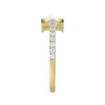 LADIES RING 0.10CT ROUND/PEARL DIAMOND 10K YELLOW GOLD - Image 3