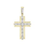 14K YELLOW GOLD 2 1/2CT ROUND/EMERALD DIAMOND MEN'S PENDANT