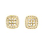 14K YELLOW GOLD 3 /4CT ROUND DIAMOND MEN'S EARRINGS