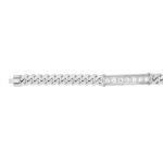 MEN'S BRACELET 2 1/2CT ROUND DIAMOND 14K WHITE GOLD - Image 2