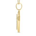MEN'S CHARM PENDANT 1 1/4CT ROUND DIAMOND 14K YELLOW GOLD - Image 3