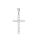 MEN'S CHARM PENDANT 2 1/2CT ROUND DIAMOND 14K WHITE GOLD