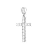 MEN'S CHARM PENDANT 2 1/2CT ROUND DIAMOND 14K WHITE GOLD - Image 3