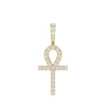 MEN'S CHARM PENDANT 2 1/2CT ROUND DIAMOND 14K YELLOW GOLD