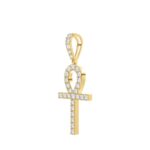 MEN'S CHARM PENDANT 2 1/2CT ROUND DIAMOND 14K YELLOW GOLD - Image 3
