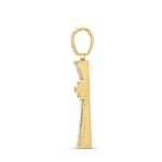 MEN'S CHARM PENDANT 4CT ROUND DIAMOND 14K YELLOW GOLD - Image 2