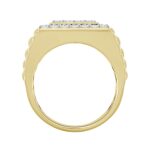 MEN'S RING 1 1/2CT ROUND DIAMOND 14K YELLOW GOLD - Image 2